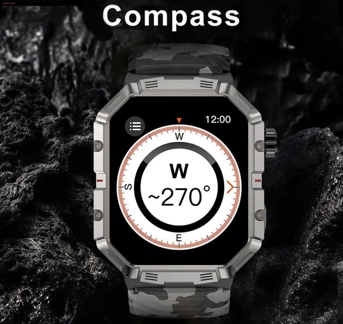 Military Smart Watch for Men(Answer/Make Calls) Rugged Tactical Fitness Tracker