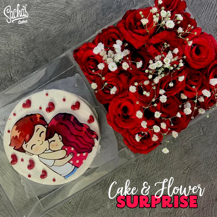 Cake & Flower Surprise