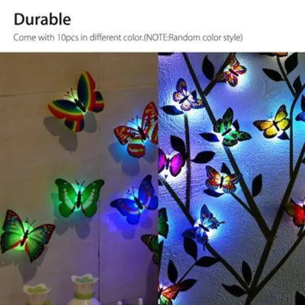 3d Led Butterfly Night Light Colorful Wall Paste Home Decor For Baby Room