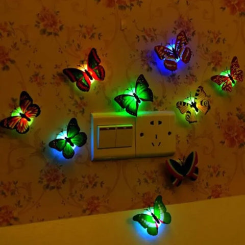 3d Led Butterfly Night Light Colorful Wall Paste Home Decor For Baby Room