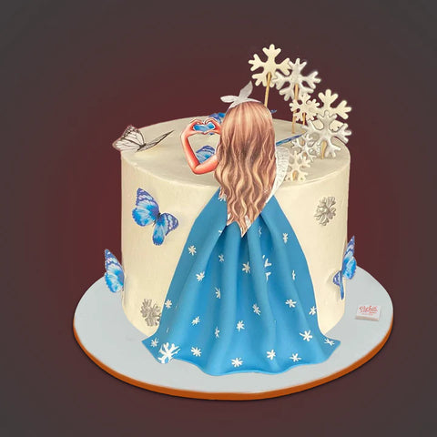 A Girl with Butterflies Theme Cake