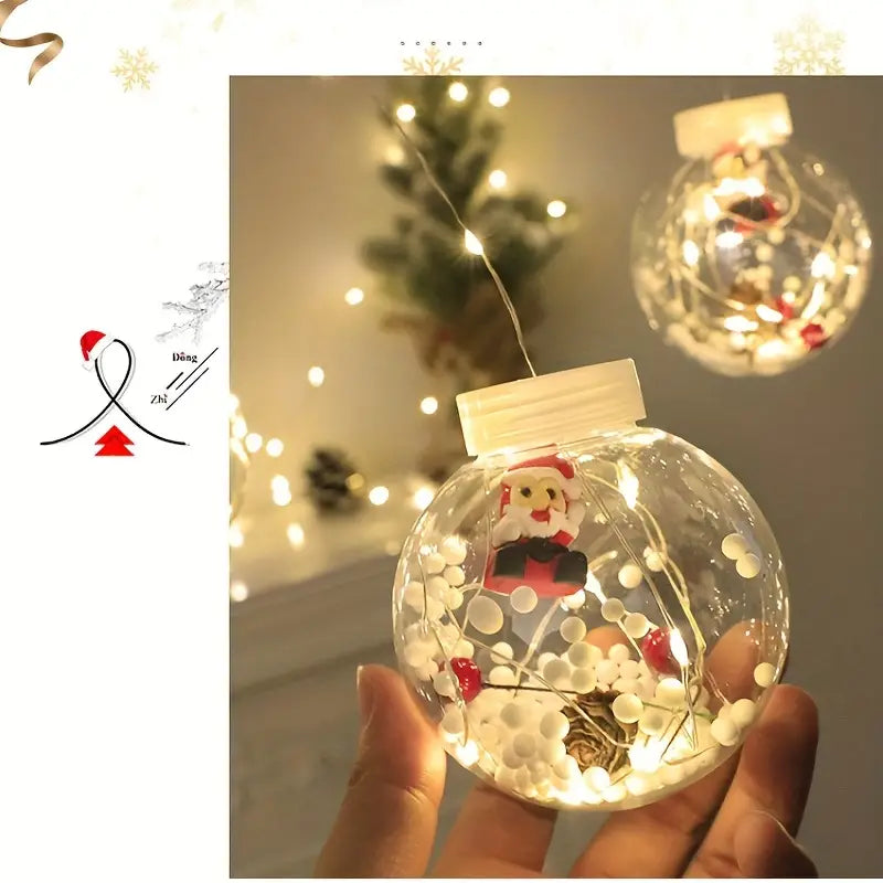 Warm & Festive USB-Powered LED Curtain Lights: Santa & Snowman Designs with Yellow Blinking Effect - Ideal for All Holidays