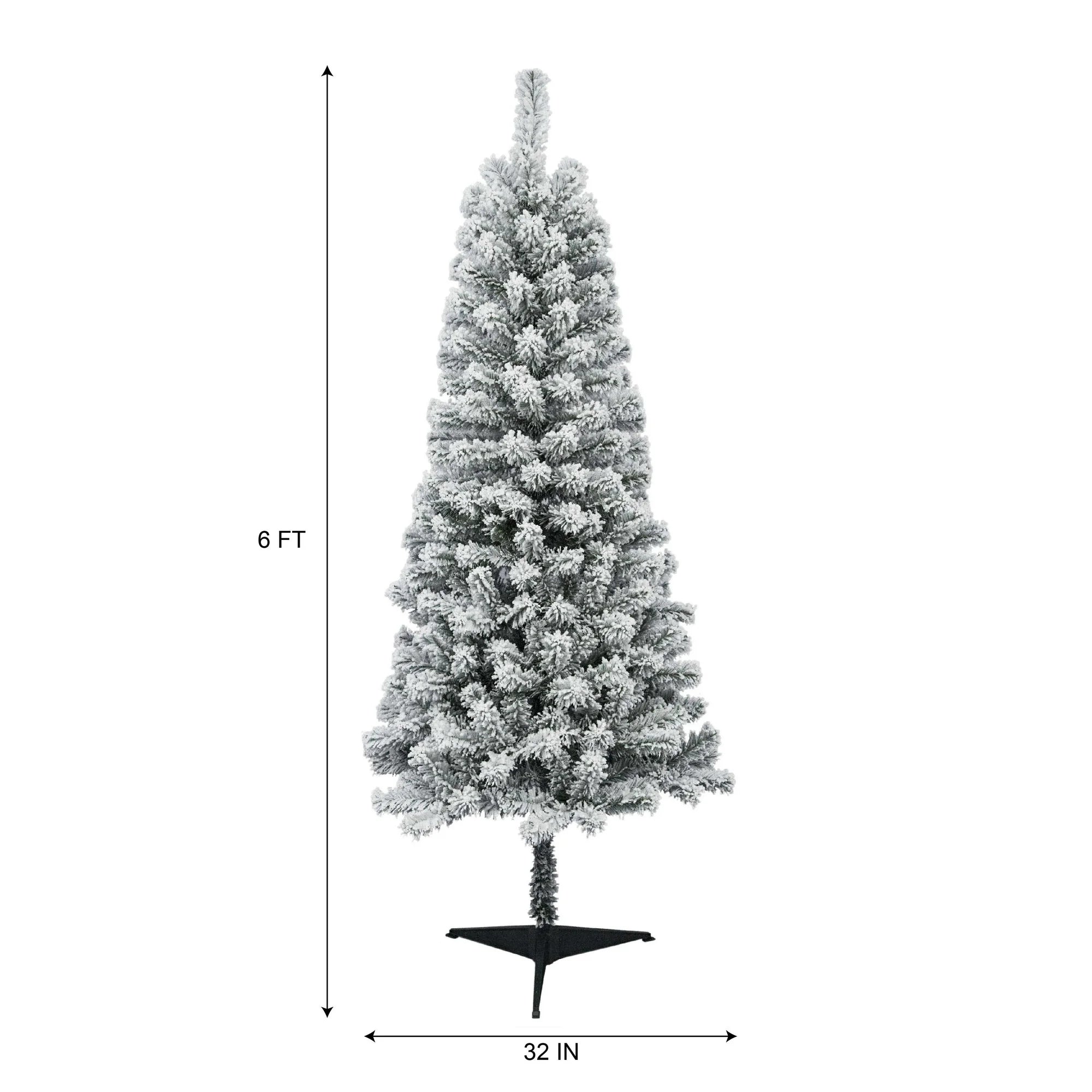 6 ft Flocked Pine Artificial Christmas Tree, by Holiday Time