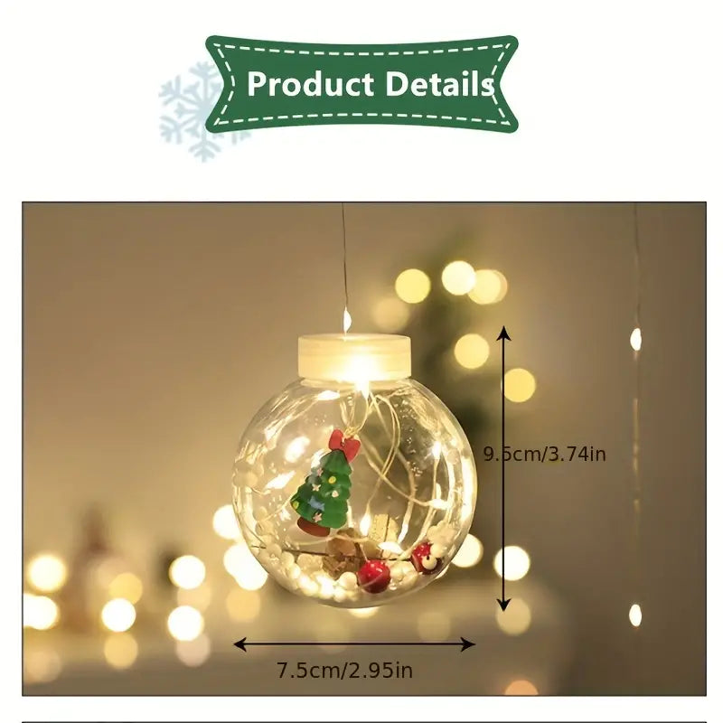 Warm & Festive USB-Powered LED Curtain Lights: Santa & Snowman Designs with Yellow Blinking Effect - Ideal for All Holidays