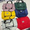 Women Travel Foldable Shoulder Bag Patchwork Tote Bag Casual Large Capacity Fashion Handbag (random Color)